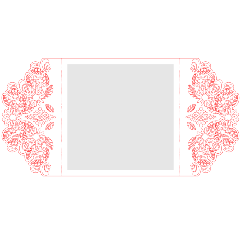 Floral Laser Cut Wedding Invitation – A3 & A4 Version